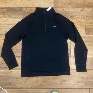 NWT AE 77 American Eagle Outfitters Black Quarter-Zip Long Sleeve Men's Small